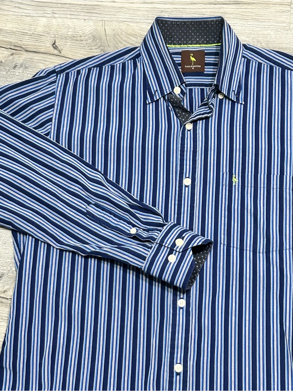Tailored Men's Blue Stripe Button-Down Shirt